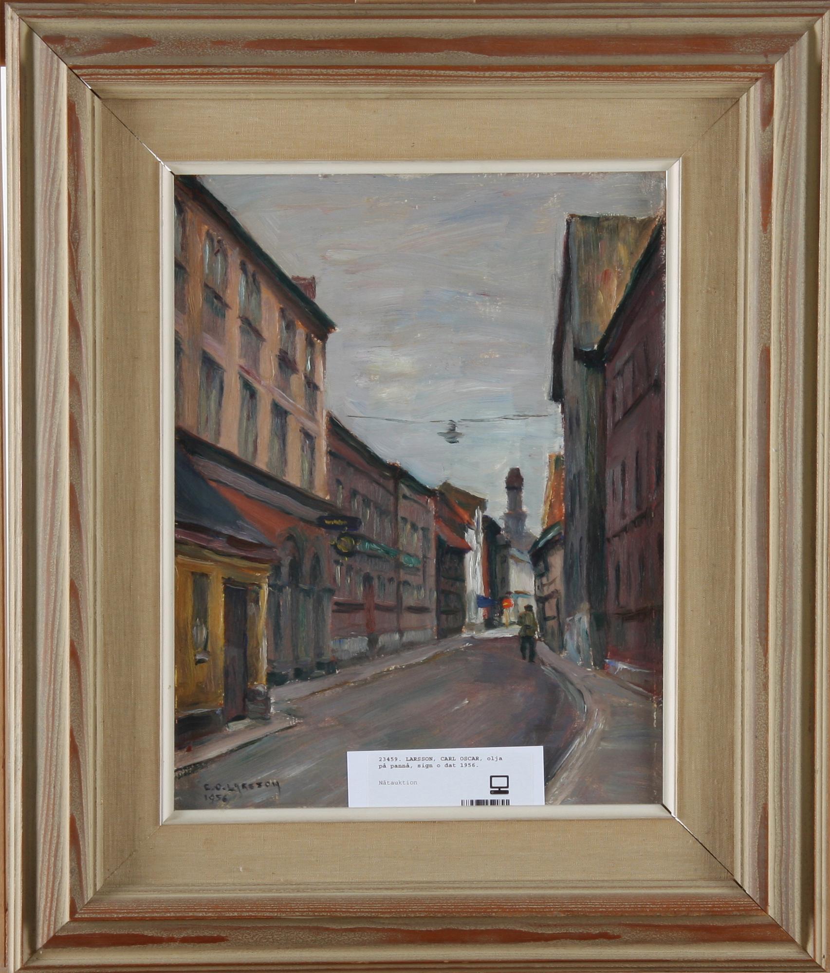 LARSSON, CARL OSCAR, olja på pannå, sign o dat 1956.