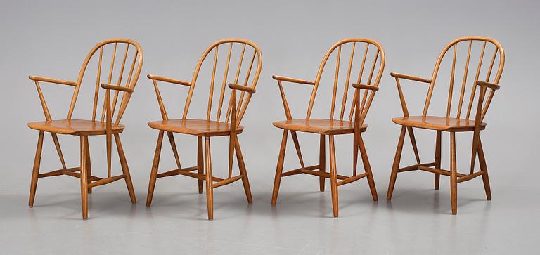 KARMSTOLAR, 4 st, "Nesto", Nässjö stolfabrik, 1900-talets andra hälft.