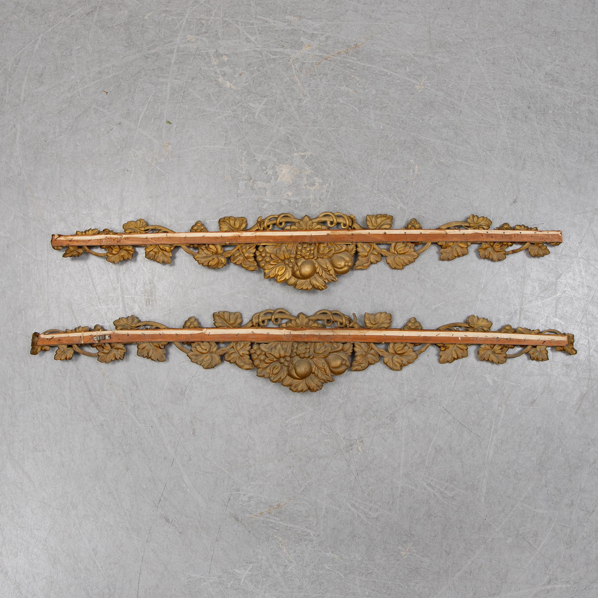 A pair of late 19th century cornices.