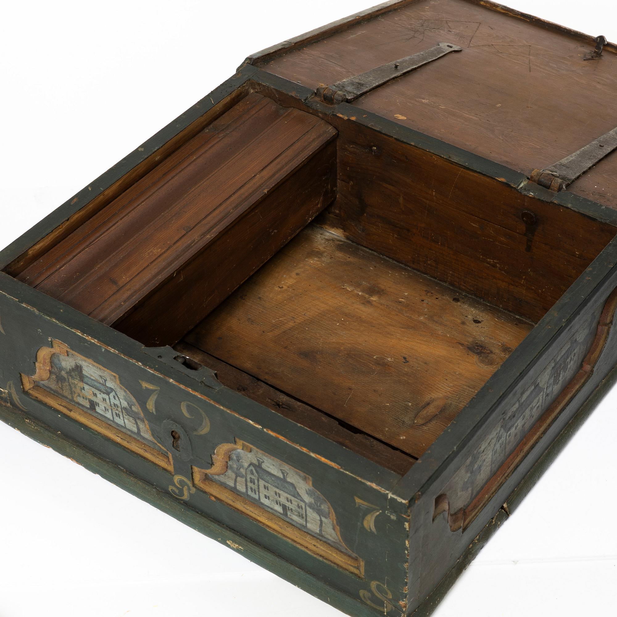 Fiancée's box, folk art, marked 1797.