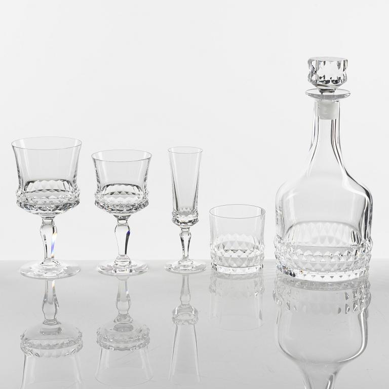 Ingeborg Lundin, a 54-piece 'Silvia' glass service, Orrefors, Sweden.