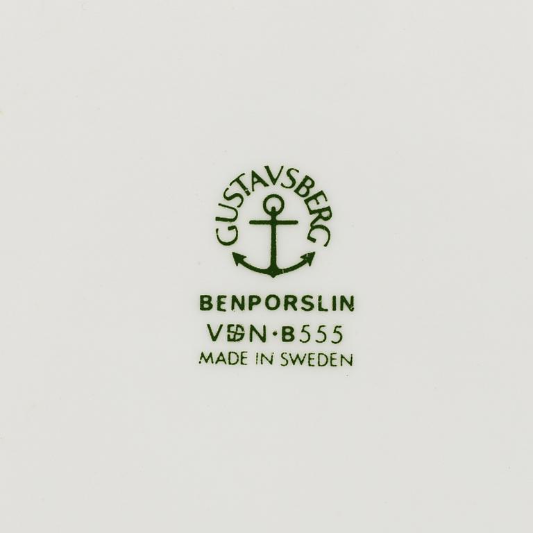 STIG LINDBERG, "Restaurangtallrikar", 8 st, porslin, Gustavsberg, 1970/71.
