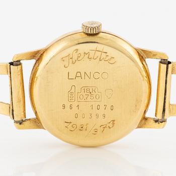 Lanco, wristwatch, 18K gold, 22 mm.