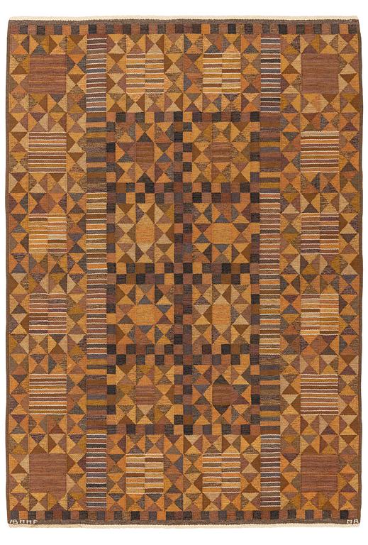 Marianne Richter, a carpet, "Rubirosa, brun", tapestry weave, ca 288 x 203 cm, signed AB MMF MR.