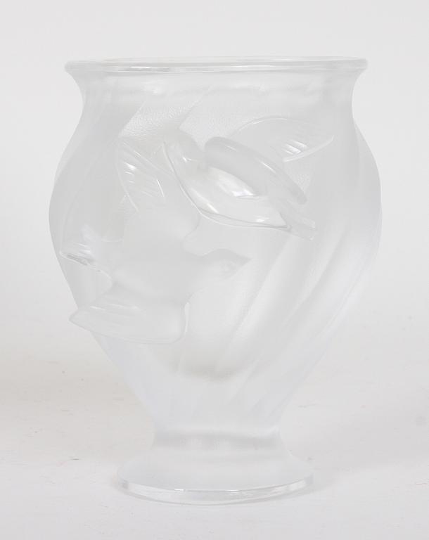 SKÅL samt 2 st VASER, glas, Lalique.