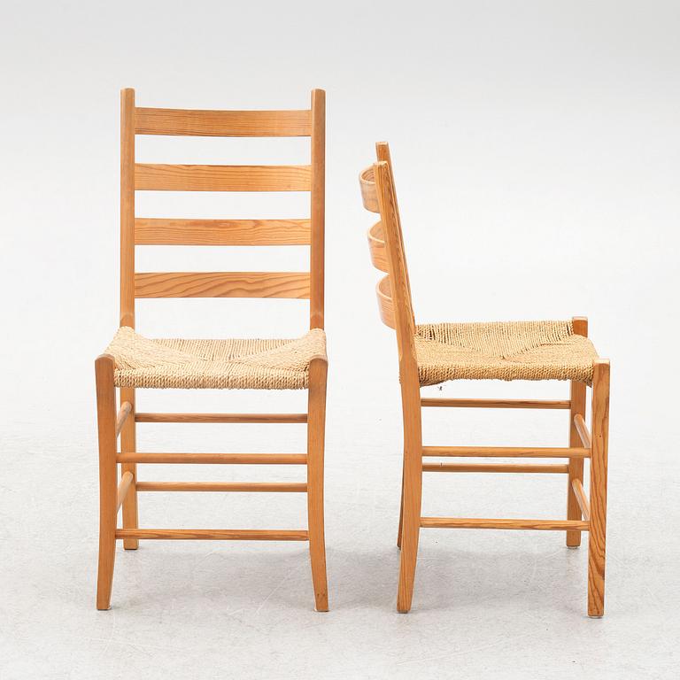 A pair of armchairs and 6 chairs, second half of the 20th century.