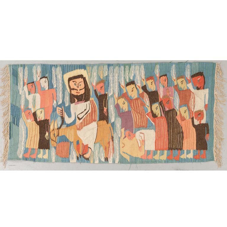 A TAPESTRY, tapestry weave, ca 70,5 x 147,5 cm, Wissa Wassef's weaving school in Haranya outside  Cairo.