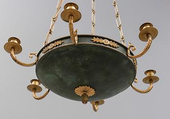 AMPEL, empirestil, mässing, 1900-talets andra hälft. Höjd ca 13 cm.