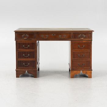 An English style mahogany desk, second half of the 20th Century.