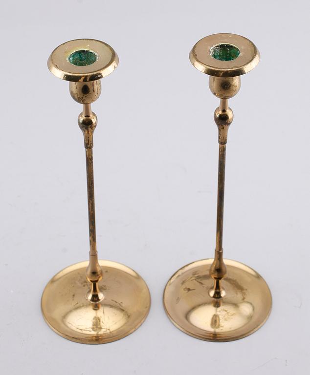 LJUSSTAKAR, 1 par, mässing, Ystad-Metall, 1900-talets andra hälft.