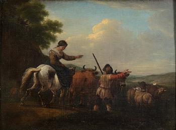 NICOLAES BERCHEM, circle of, oil on canvas, 17th century.