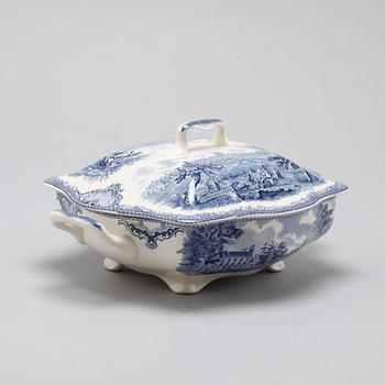 64 pieces of earthenware tableware, model "Old Britain Castles" by Johnson Bros, England, first half of the 20th century.