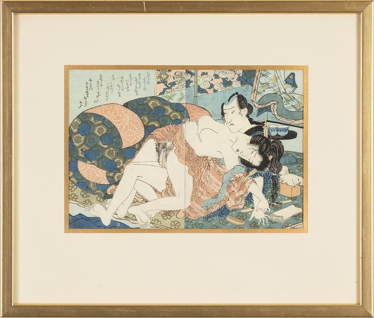 Utagawa Kunisada, two woodblock prints, Japan, 19th century.