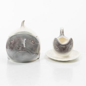 Fiskservis, 33 delar, flintgods, Waechtersbach, Tyskland, 1900-talets första hälft.