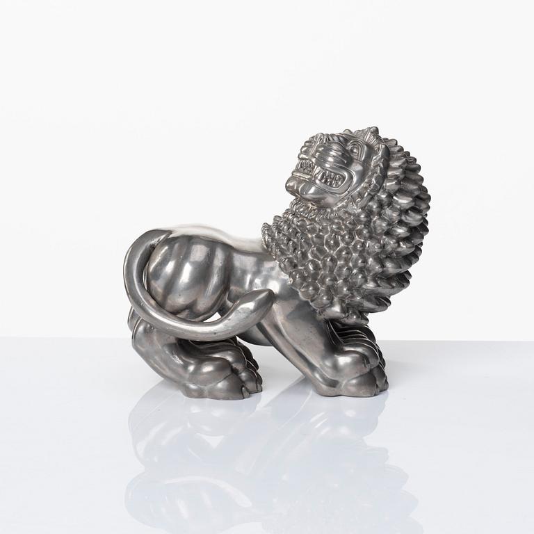 Anna Petrus, a pewter sculpture of a lion, Svenskt Tenn, Stockholm 1956.