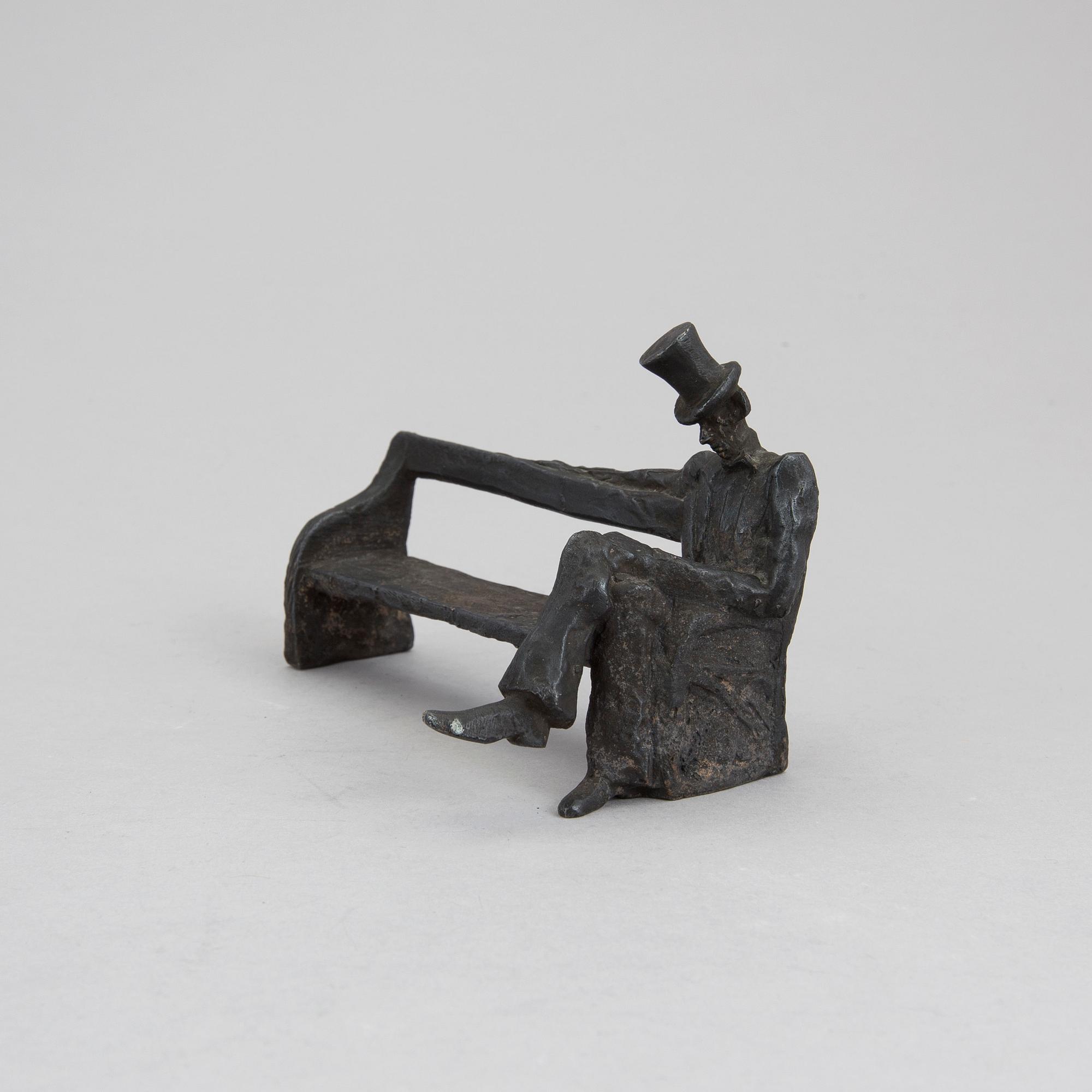 KG BEJEMARK, skulptur, "Nils Ferlin", signerad.