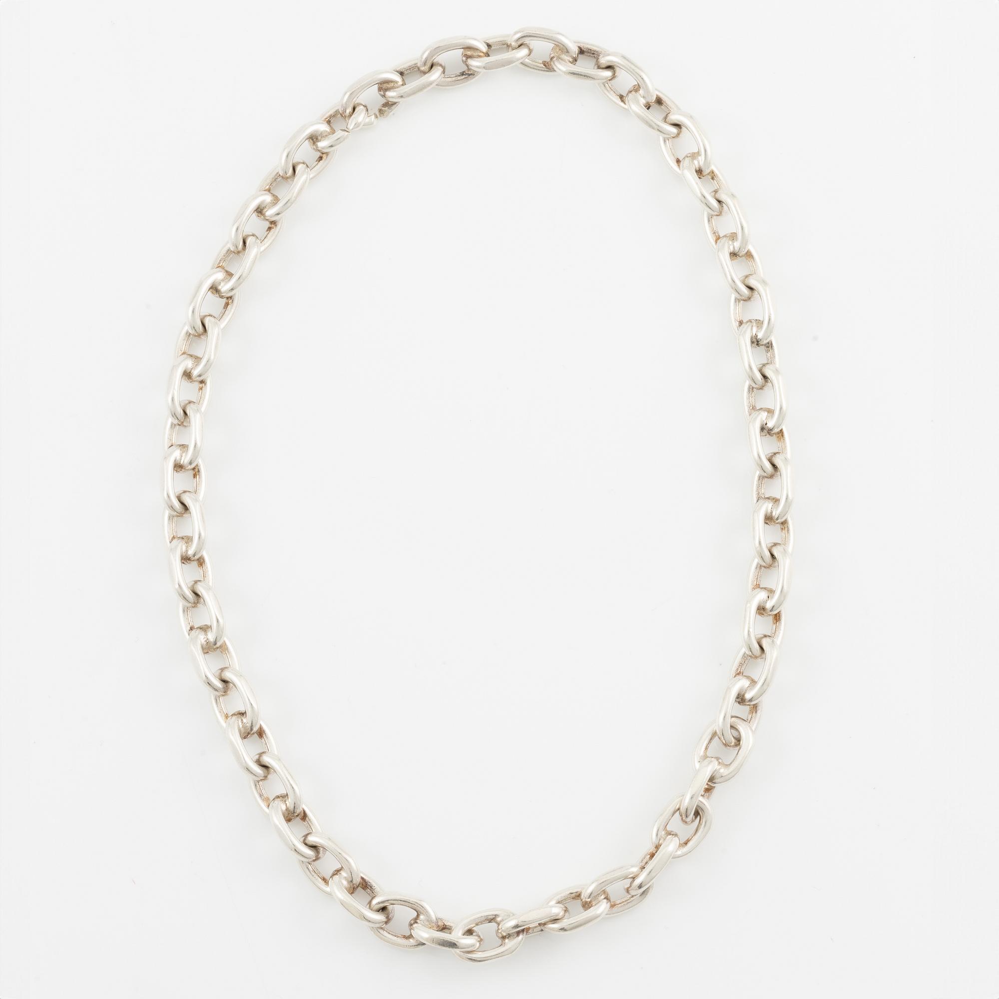 Collier, silver, ankarlänk, Danmark.