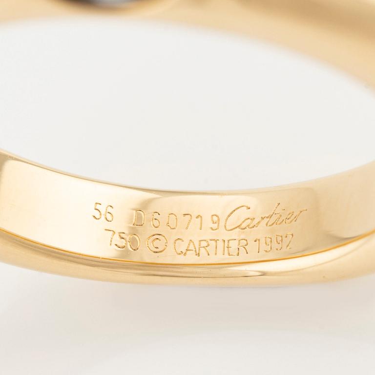 Cartier, ring, "Ellipse", 18K guld med fasettslipad safir.