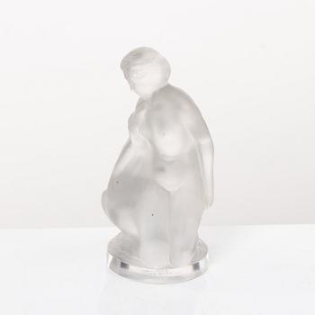 9 glass figurines, Lalique, France.