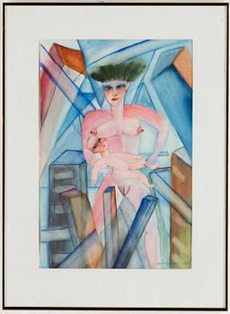 Ulrica Hydman-Vallien, watercolour, signed.