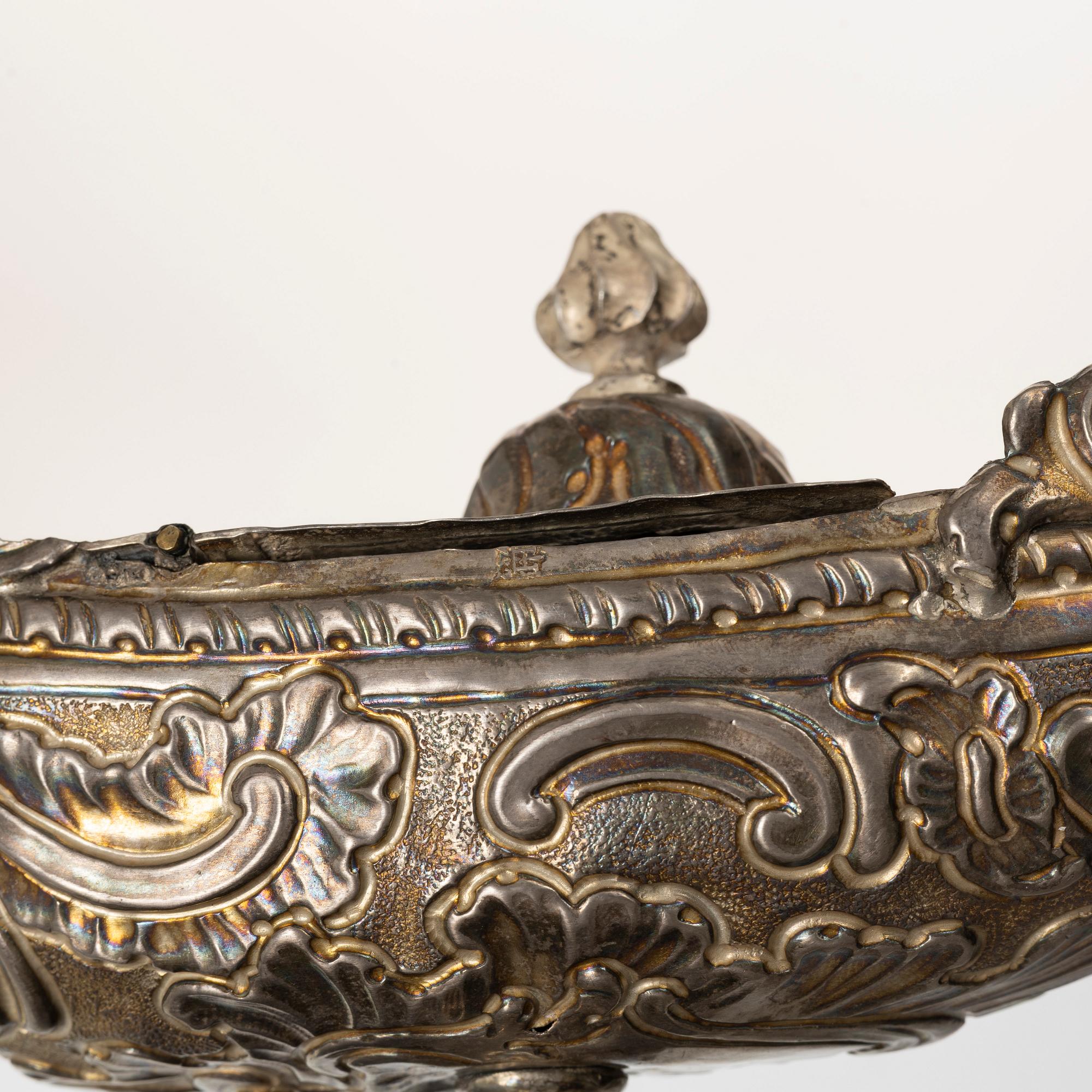 Incense burner, silver, 19th century, possibly Italy.