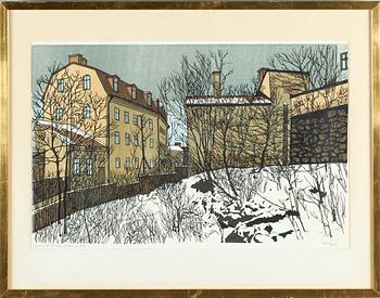 SVENOLOV EHRÉN, färglitografi, signerad, daterad 76 och numrerad 184/360.