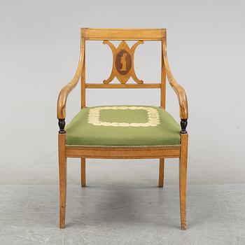 A late Gustavian style mahogany writing desk.