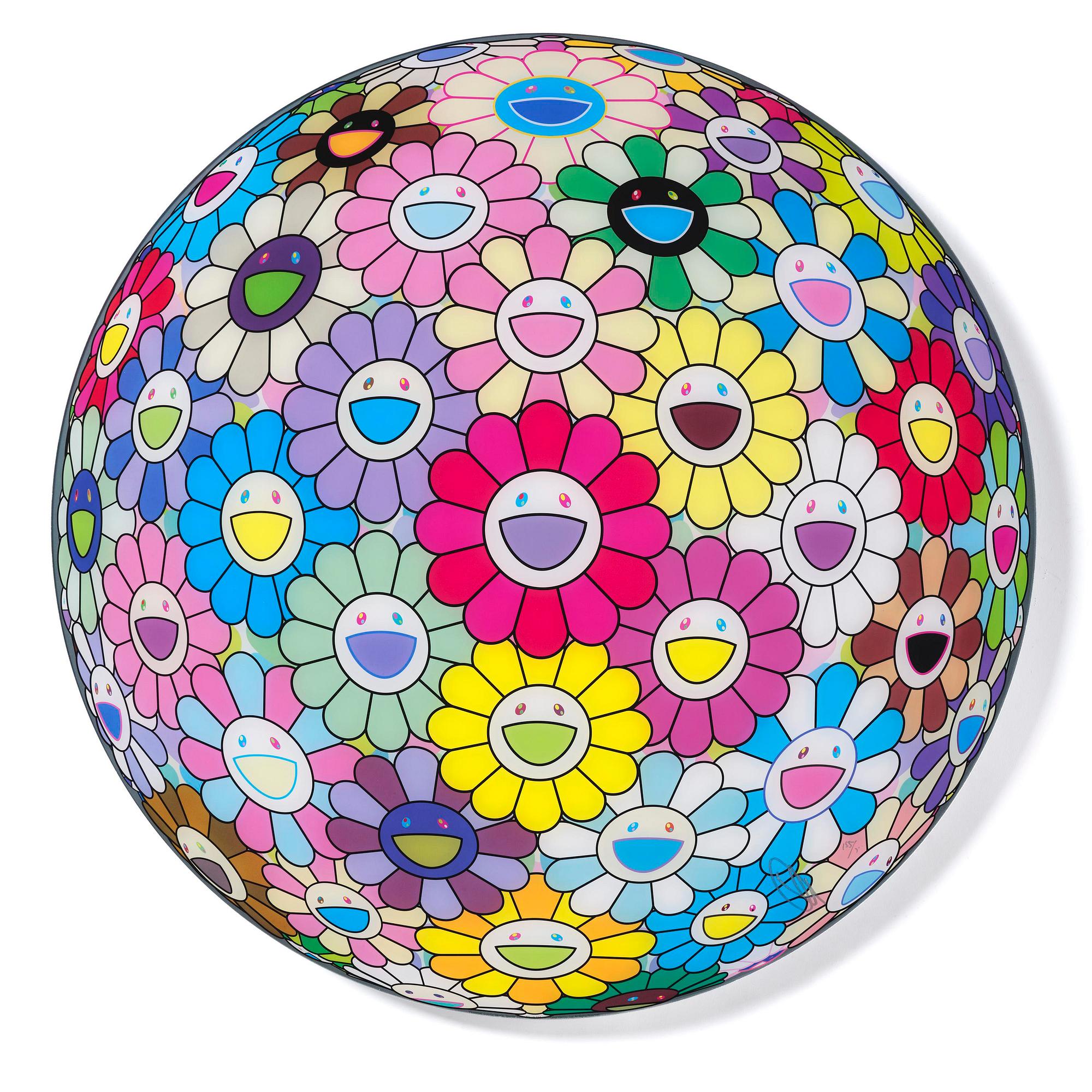 Takashi Murakami, "Flowerball (3D), Colorful, Miracle, Sparkle", 2021.