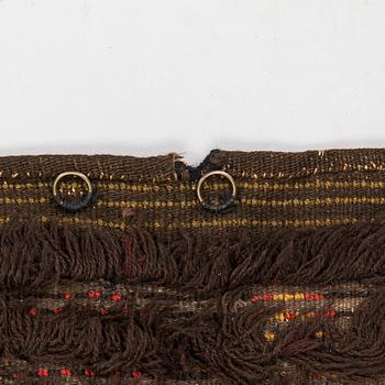A Finnish folkart blanket / long pile ryijy-rug, presumably from the turn of the century 1900. Ca 208 x 136 cm.