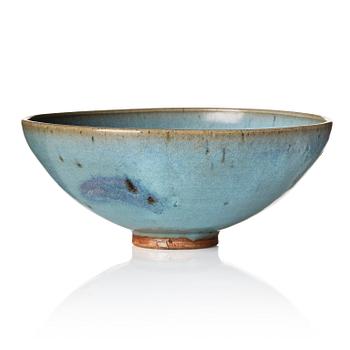 A Junyao purple-splashed blue glazed bowl. Song dynasty or later.