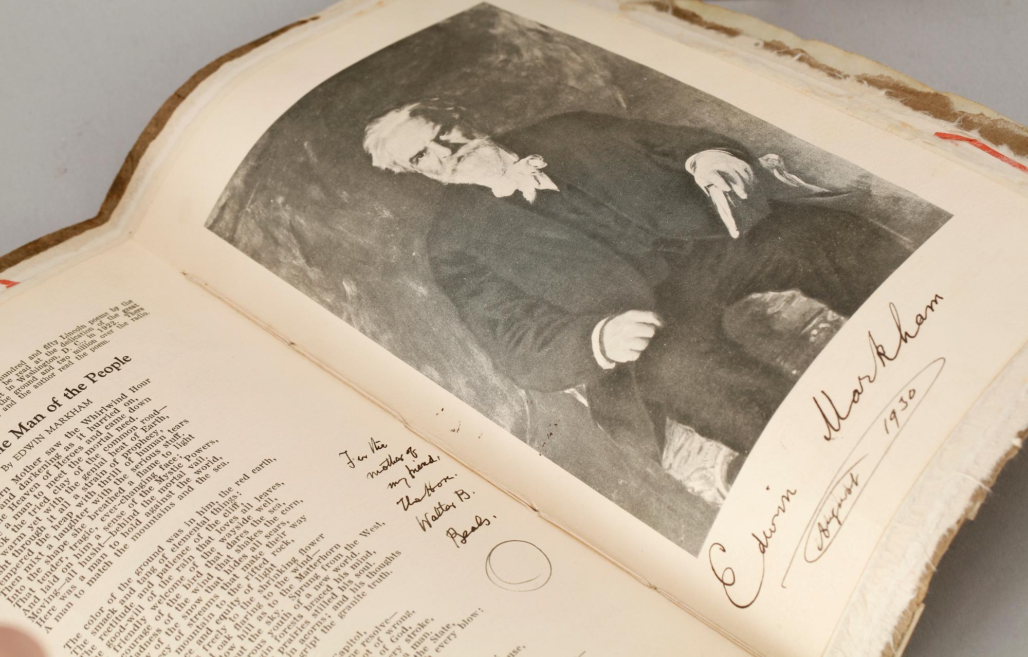 SÄRTRYCK MED AUTOGRAFER, 2 st, Edwin Markham, dat 1930.