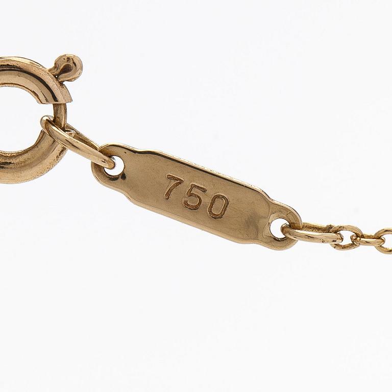 Tiffany & Co, an 18K gold necklace with diamonds.