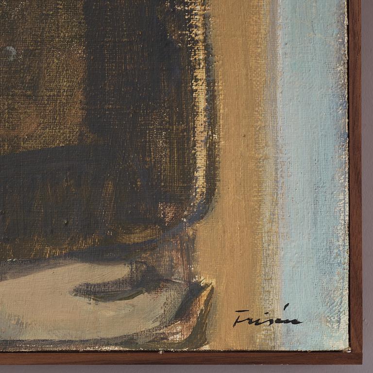 Vera Frisén, oil on relined canvas, signed.