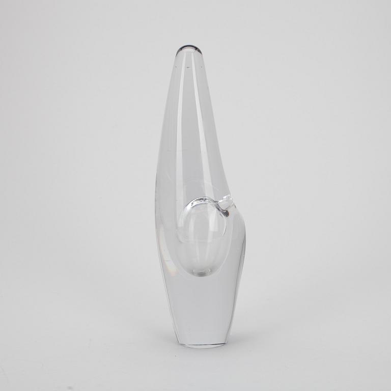 GLASSKULPTUR, "Orkidé" signerad Timo Sarpaneva Iittala -56.