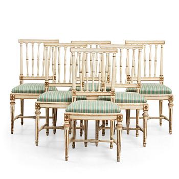 50. Six Gustavian 18th century chairs by E Öhrmark.