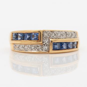 Ring, 18K gold with sapphires and diamonds.