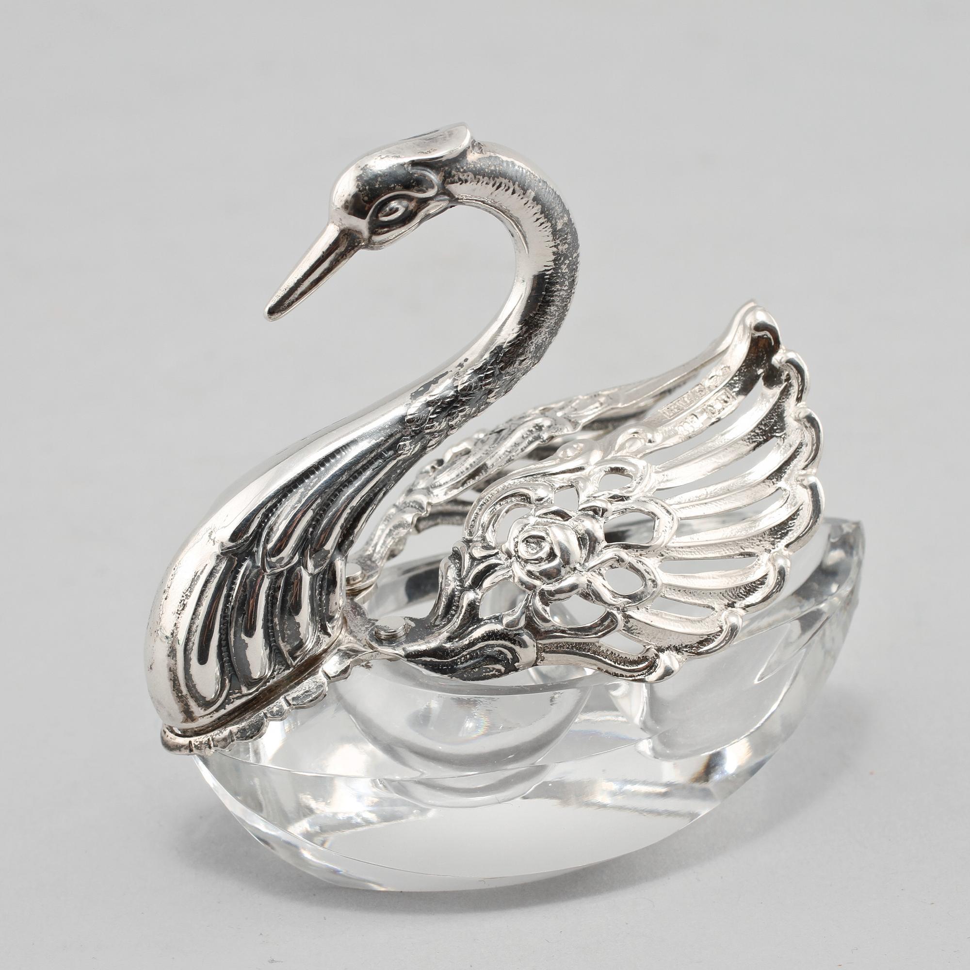 SALTKAR, silver och glas, svenska importstämplar samt GEWE, 1978,