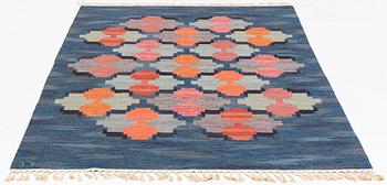 Judith Johansson, a carpet, 'Lyktor', flat weave, approximately 248 x 166 cm, signed JJ.