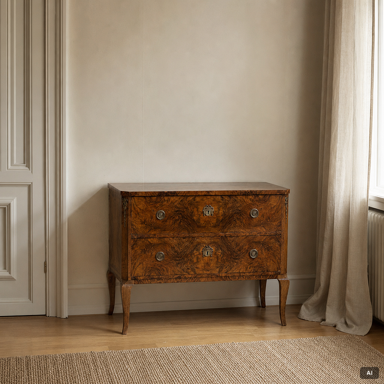 A Gustavian style chest of drawers, first half of the 20th century.