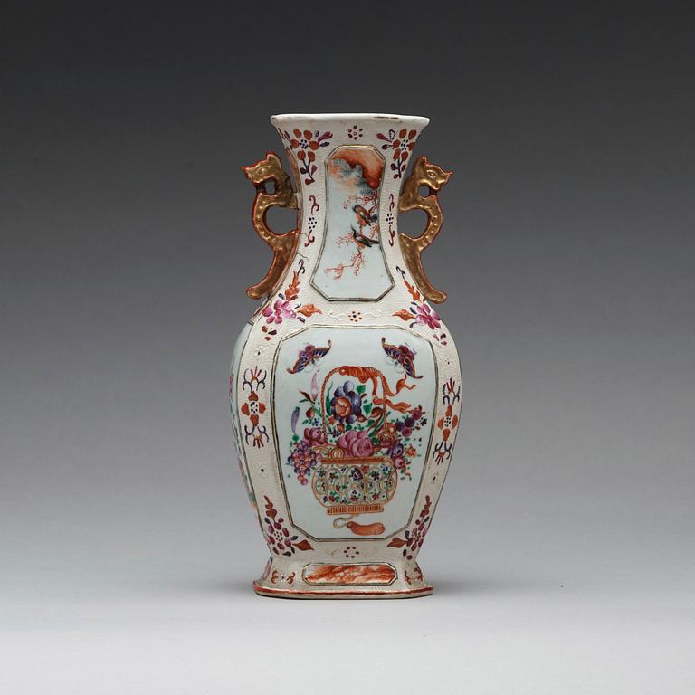 A famille rose vase, Qing dynasty, Qianlong (1736-95).