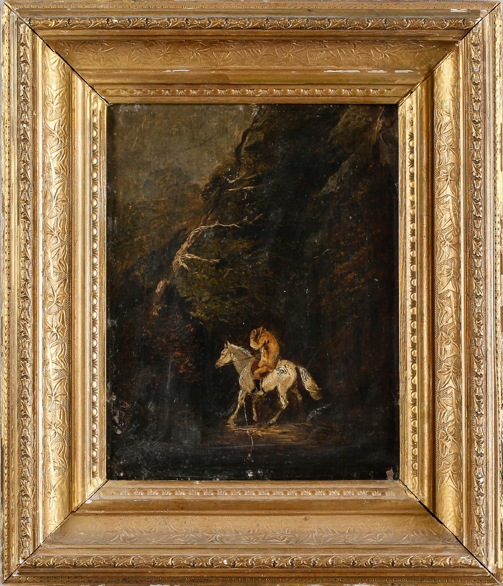 OKÄND KONSTNÄR, olja på pannå, ej signerad, 1700-/1800-tal.