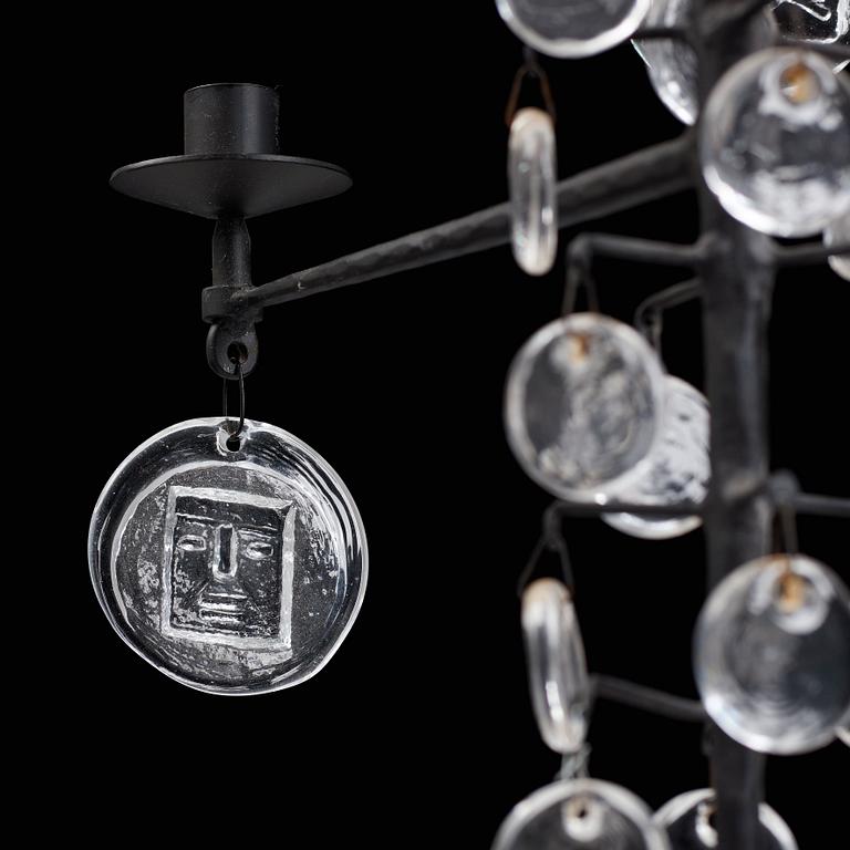 Erik Höglund, a twelve lights chandelier, Boda, Sweden ca 1960.