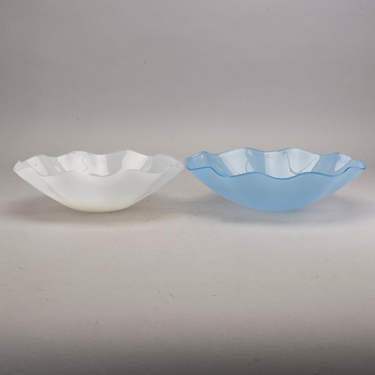 SVEN PALMQVIST skålar 2 st "Kantara" Orrefors 1900-talets andra hälft glas.