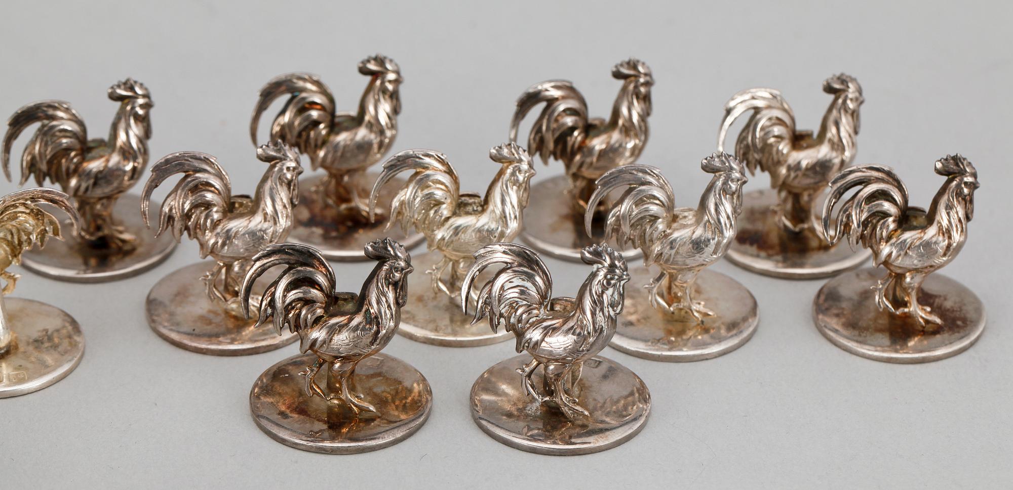 PARTI SILVER, 14 delar, bl a England, 1927. Tot ca 320 gr.