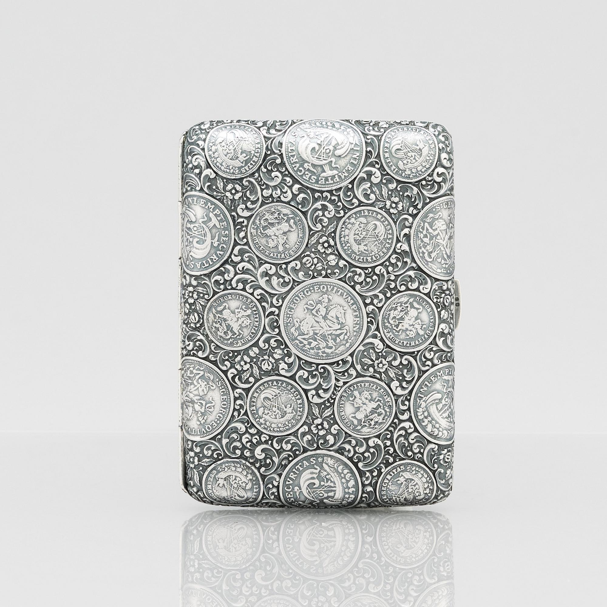 Georg Adam Scheid, cigarettetui, silver, Wien, Österrike-Ungern (1882-1921).
