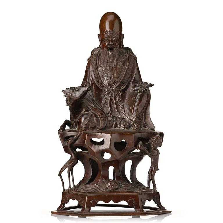 A bronze scultpure of Sholaou, Qing dynasty, 19th Century.