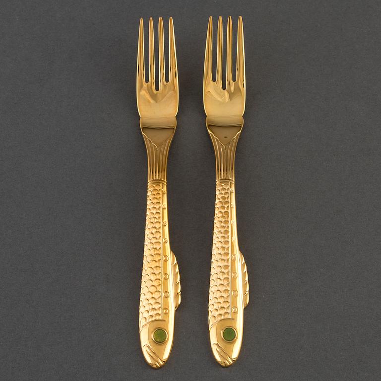 Eighteen 'Nobel' fish forks by Gunnar Cyrén for Gense.