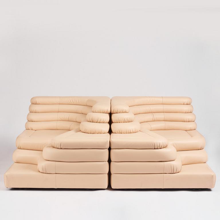 Ubald Klug, a two piece modular sofa, model "DS-1025, Terazza", De Sede, Switzerland, post 1973.