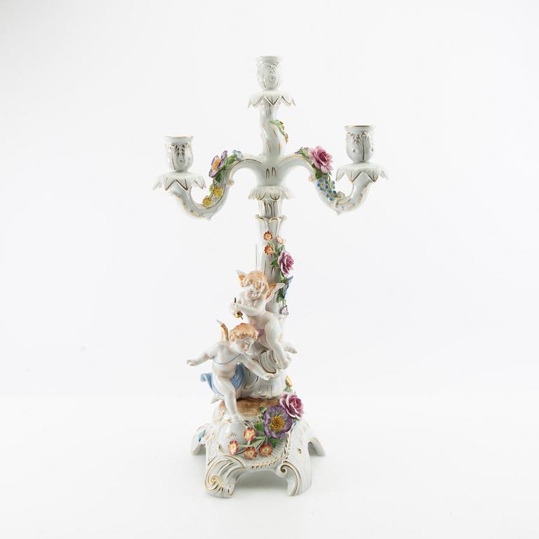 Candelabrum Schierholz Germany mid-20th century porcelain.