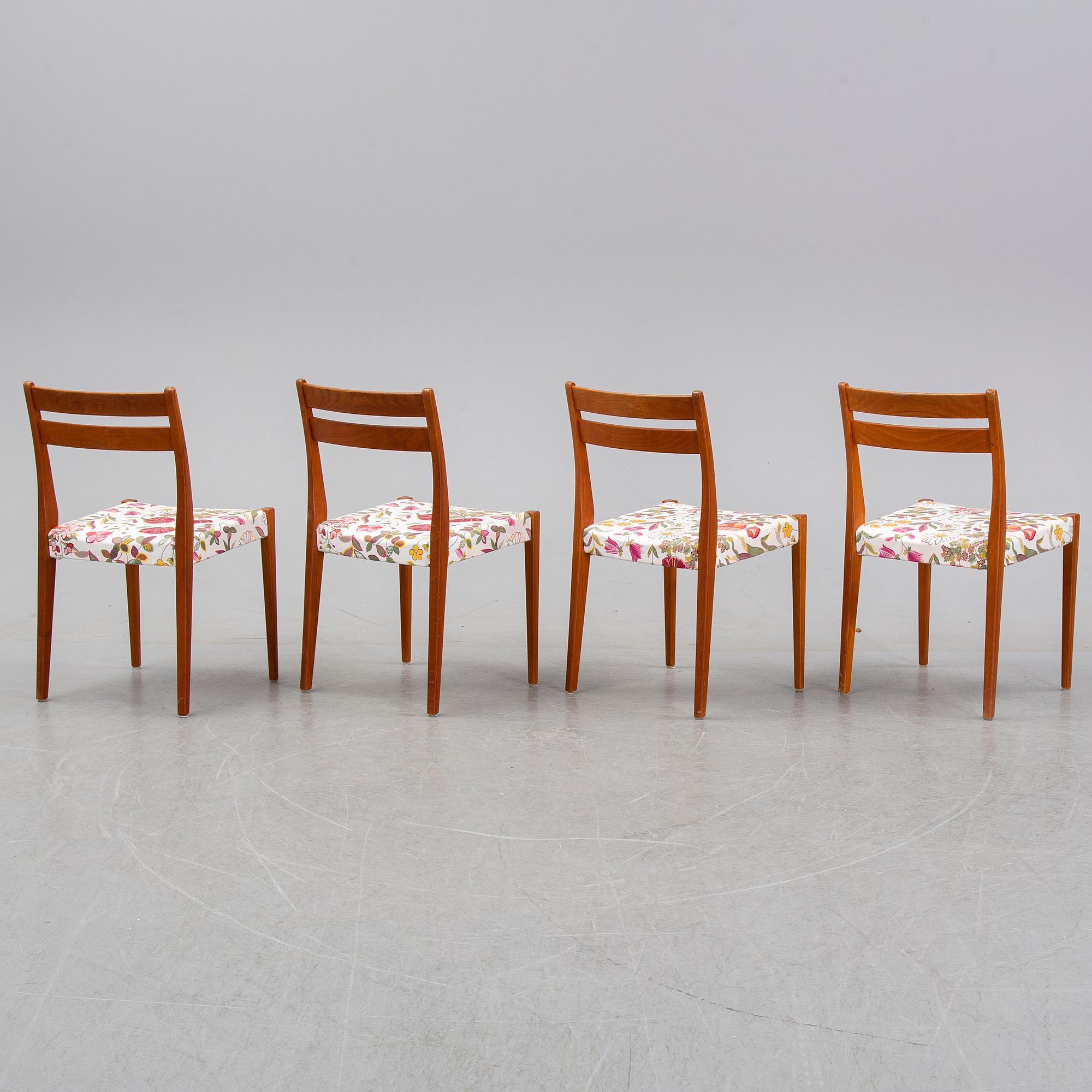 A teak dining table and four chairs, Svegards Markaryd, 1960s.